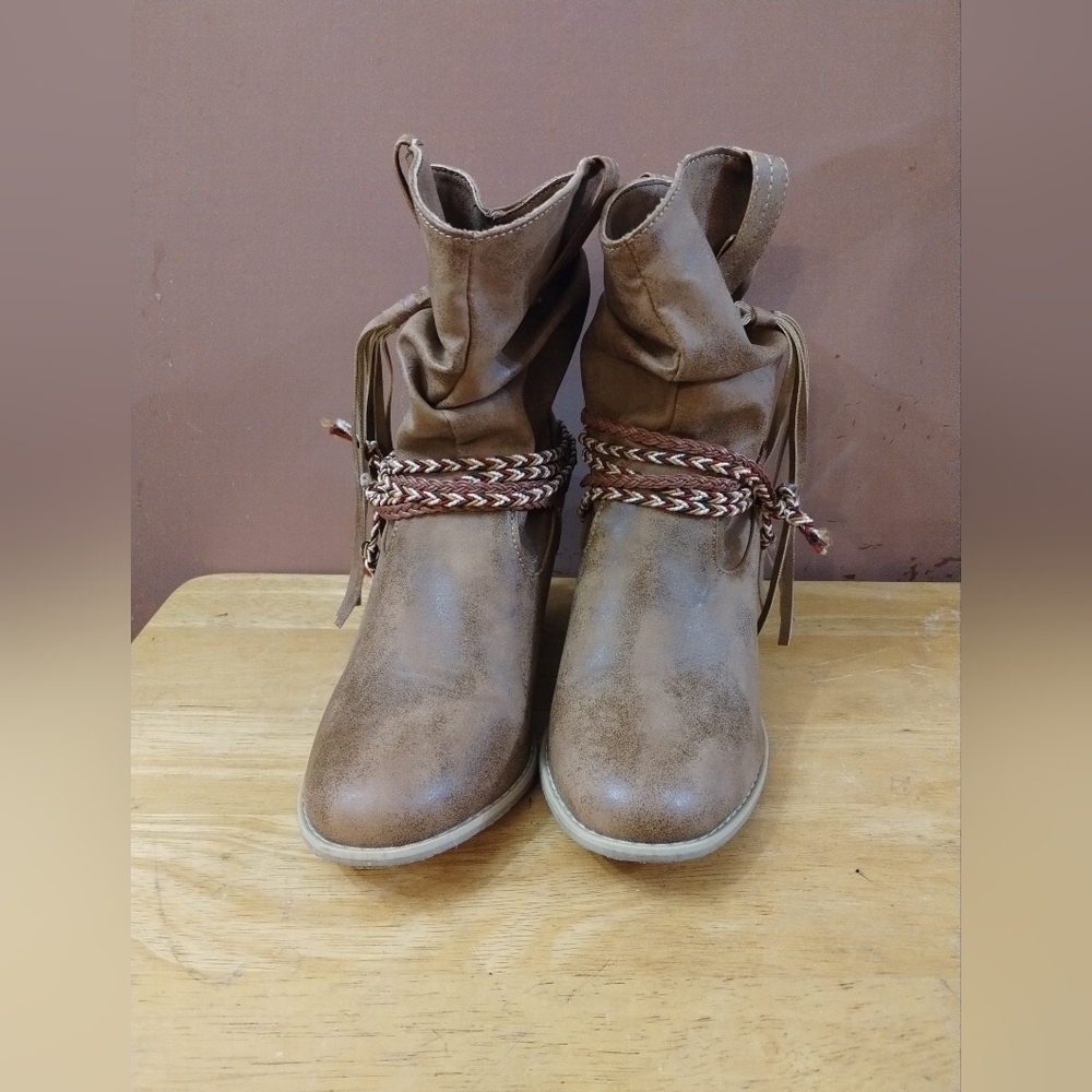 Women's fashion boho slip on boots size 37 shoes - Picture 2 of 10